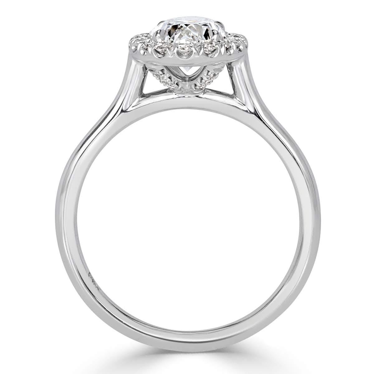 Mark Broumand, bague de fiançailles avec diamant taille ovale de 1,24 carat Unisexe en vente