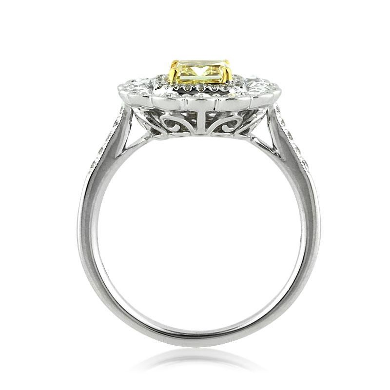 Women's or Men's Mark Broumand 1.32 Carat Fancy Intense Yellow Radiant Cut Diamond Ring