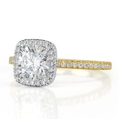 Mark Broumand Anillo de compromiso de diamante redondo talla brillante de 1.33 quilates