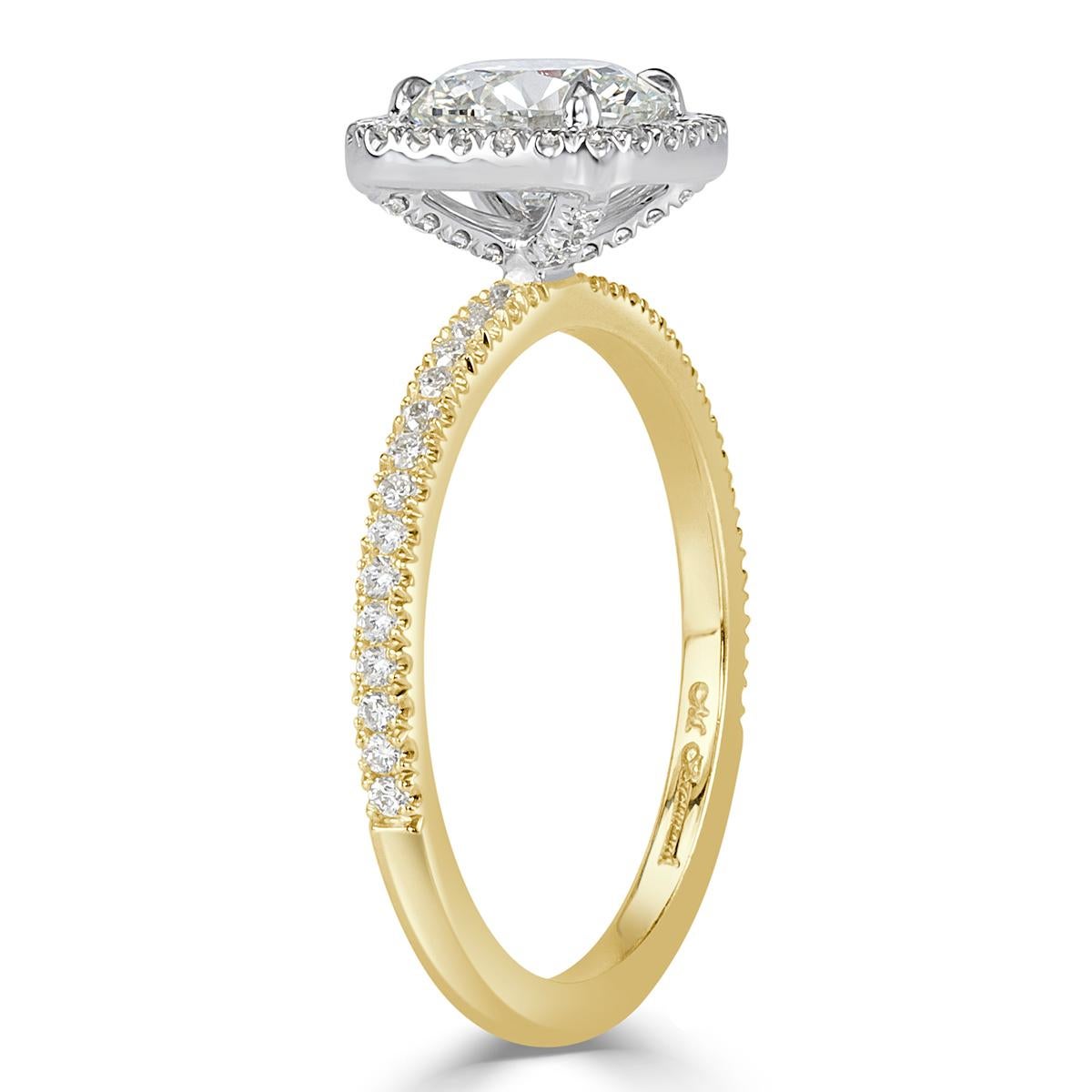 Women's or Men's Mark Broumand 1.33 Carat Round Brilliant Cut Diamond Engagement Ring For Sale
