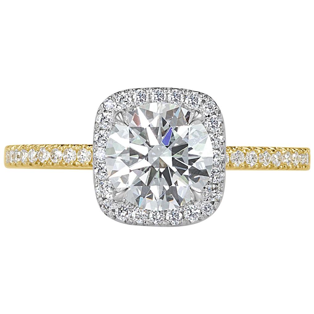 Mark Broumand 1.33 Carat Round Brilliant Cut Diamond Engagement Ring