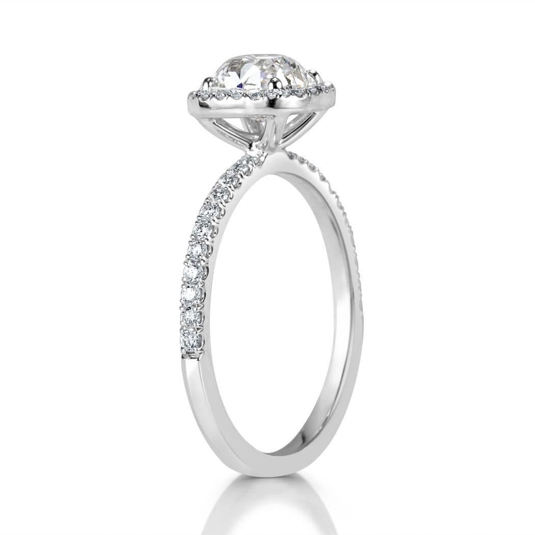 Edwardian Mark Broumand 1.33 Carat Old Mine Cut Diamond Engagement Ring