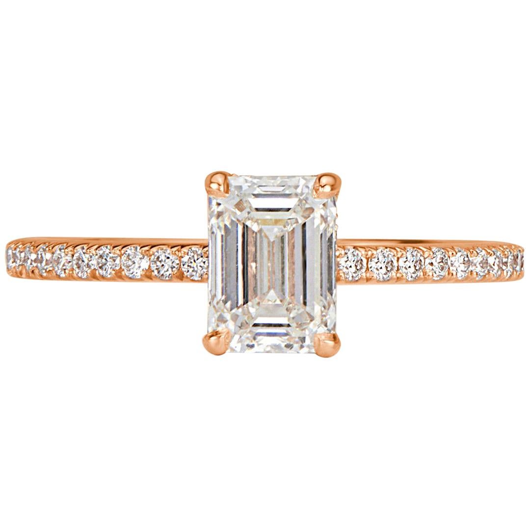 Mark Broumand 1.34 Carat Emerald Cut Diamond Engagement Ring