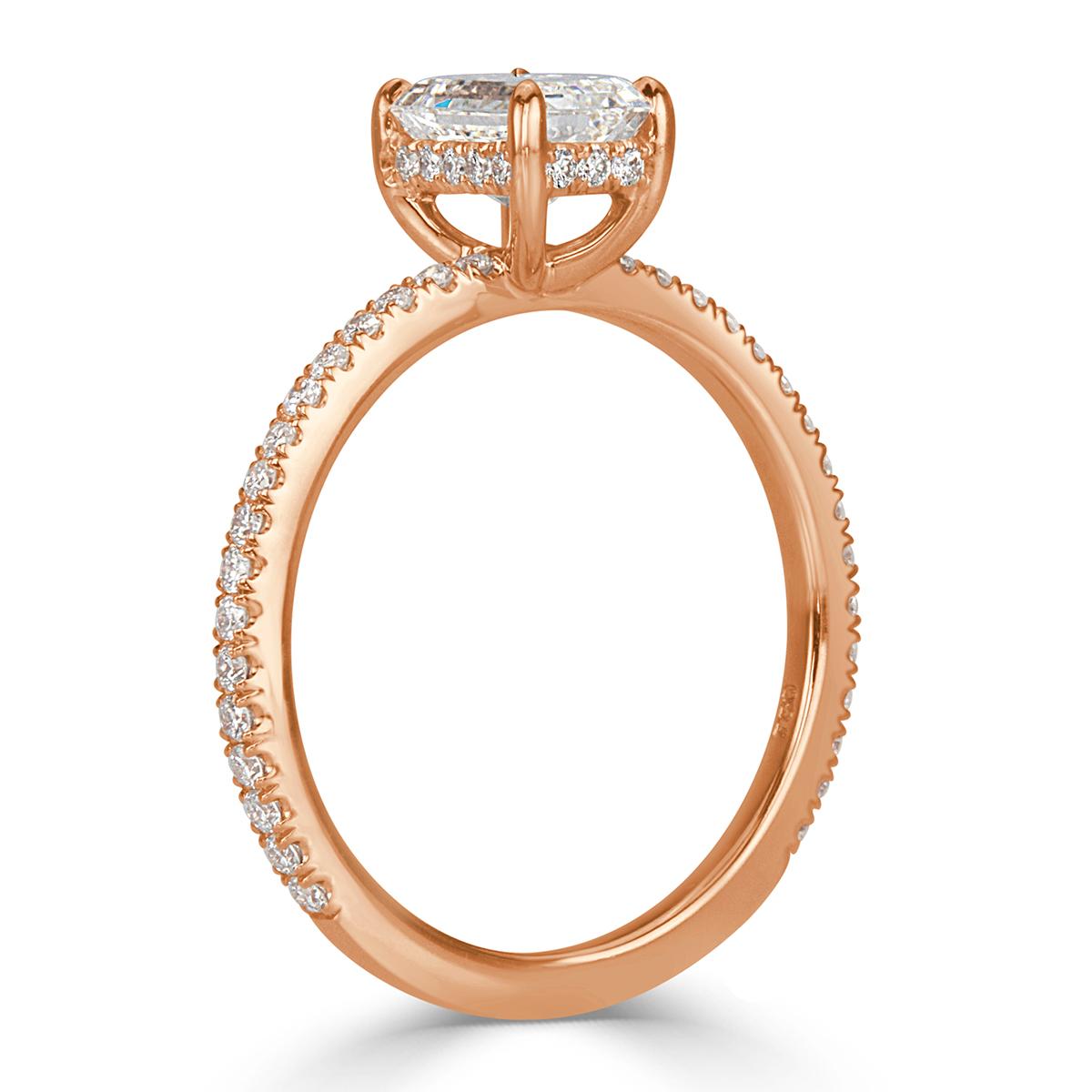 Women's or Men's Mark Broumand 1.35 Carat Emerald Cut Diamond Engagement Ring