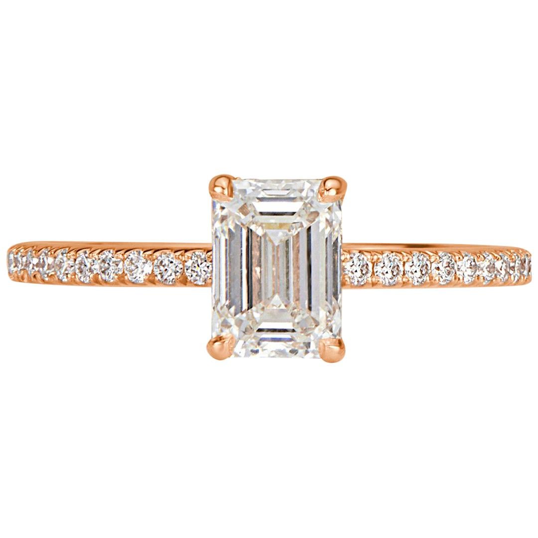 Mark Broumand 1.35 Carat Emerald Cut Diamond Engagement Ring