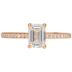 Mark Broumand 1.35 Carat Emerald Cut Diamond Engagement Ring