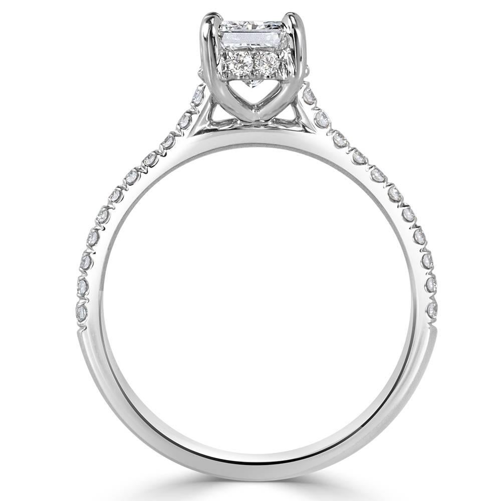 Modern Mark Broumand 1.35 Carat Radiant Cut Diamond Engagement Ring