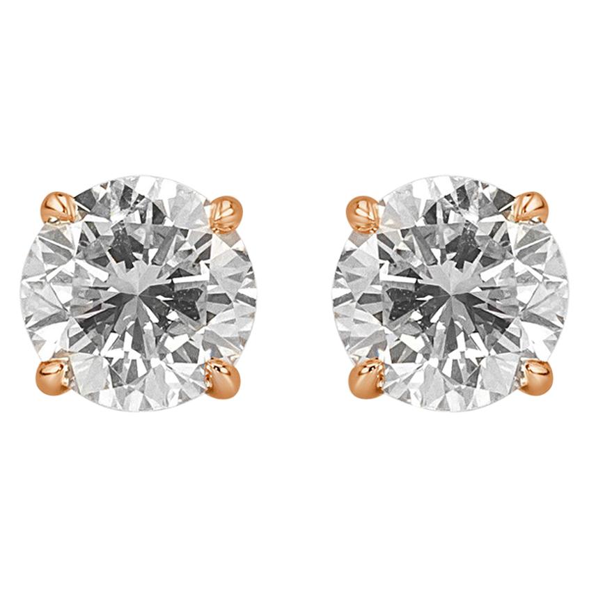 Mark Broumand 1.35 carat Round Brilliant Cut Diamond Stud Earrings