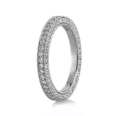 Mark Broumand 1.35ct Round Brilliant Cut Diamond Three-Sided Pavé Eternity Band