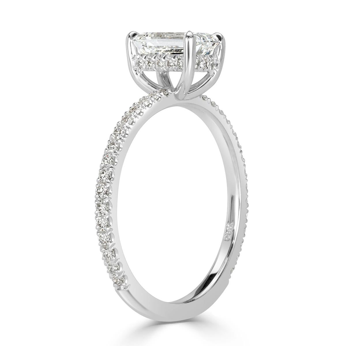 Mark Broumand 1.37 Carat Emerald Cut Diamond Engagement Ring In New Condition In Los Angeles, CA