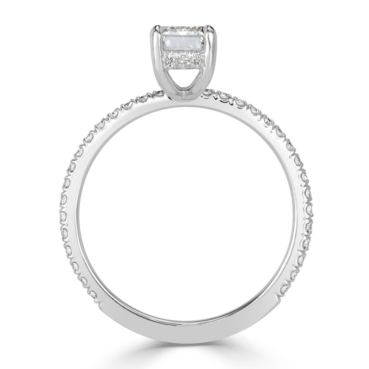 Women's or Men's Mark Broumand 1.37 Carat Emerald Cut Diamond Engagement Ring