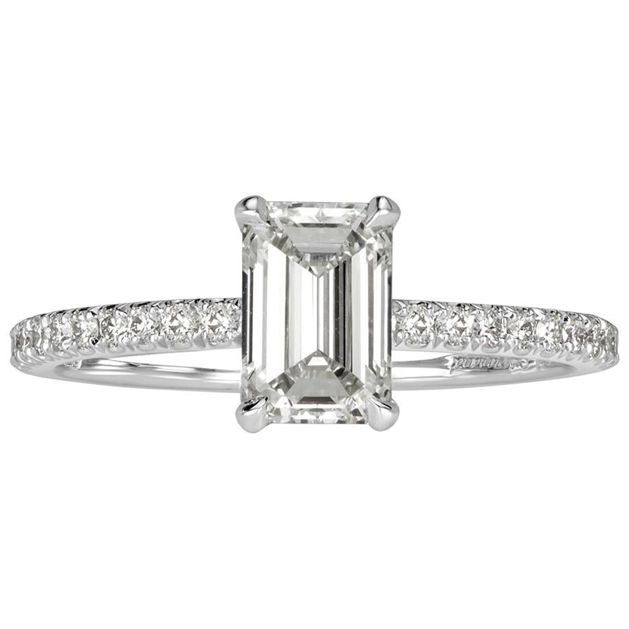 Mark Broumand 1.37 Carat Emerald Cut Diamond Engagement Ring