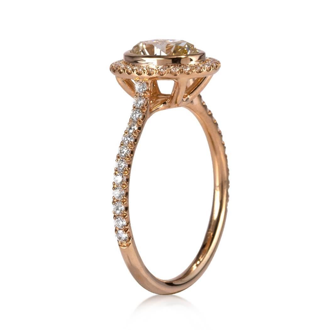 Modern Mark Broumand 1.38 Carat Fancy Light Brown Yellow Oval Cut Diamond Ring For Sale