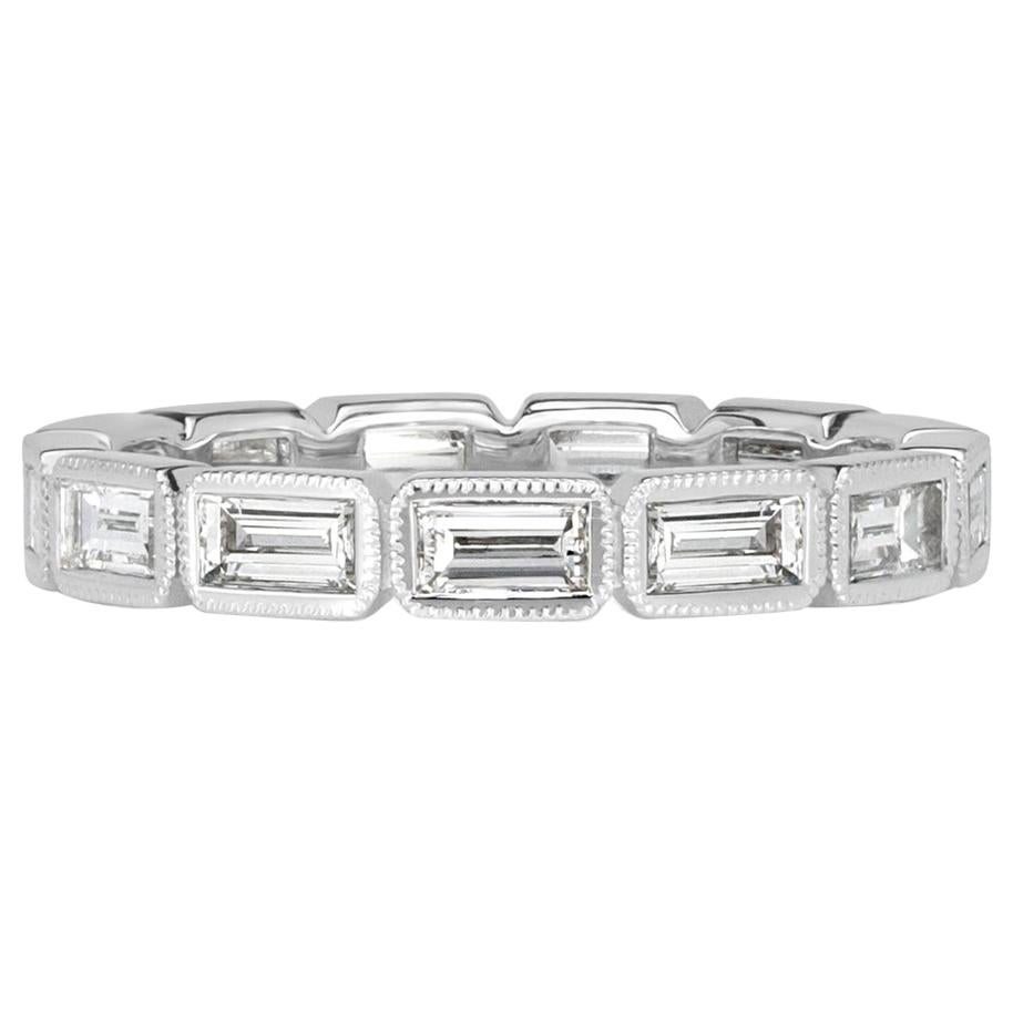 Mark Broumand 1.40 Carat  Baguette Cut Diamond Eternity Band With Milgrain