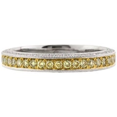 Mark Broumand Alianza de Eternidad con Diamante de Corte Brillante Redondo Amarillo Fantasía de 1,40 Quilates