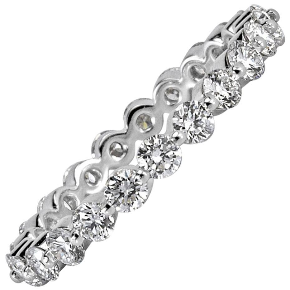 Mark Broumand 1.40 Carat Round Brilliant Cut Diamond Eternity Band For Sale