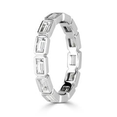 Mark Broumand 1.40 Carat  Baguette Cut Diamond Eternity Band With Milgrain