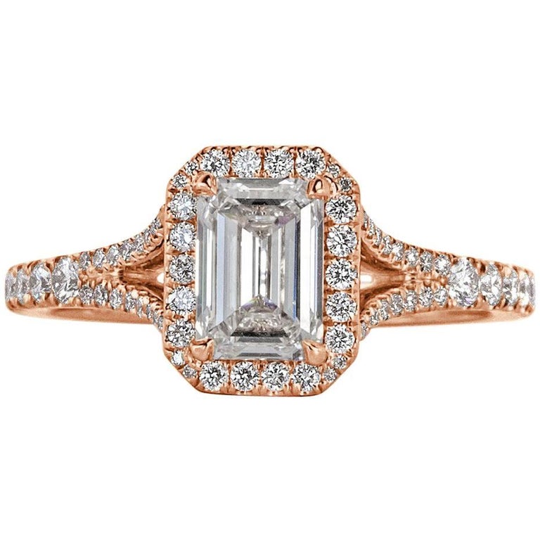 Mark Broumand 1.41 Carat Emerald Cut Diamond Engagement Ring at 1stDibs