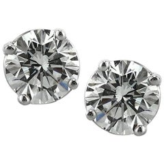 Mark Broumand 1,41 Karat runder Diamant im Brillantschliff Ohrstecker aus 14 Karat Weißgold