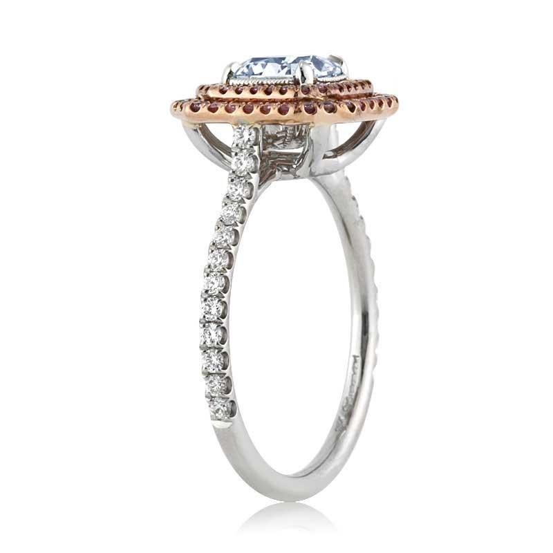 Mark Broumand 1.42 Carat Fancy Light Blue Radiant Cut Diamond Engagement Ring In New Condition For Sale In Los Angeles, CA