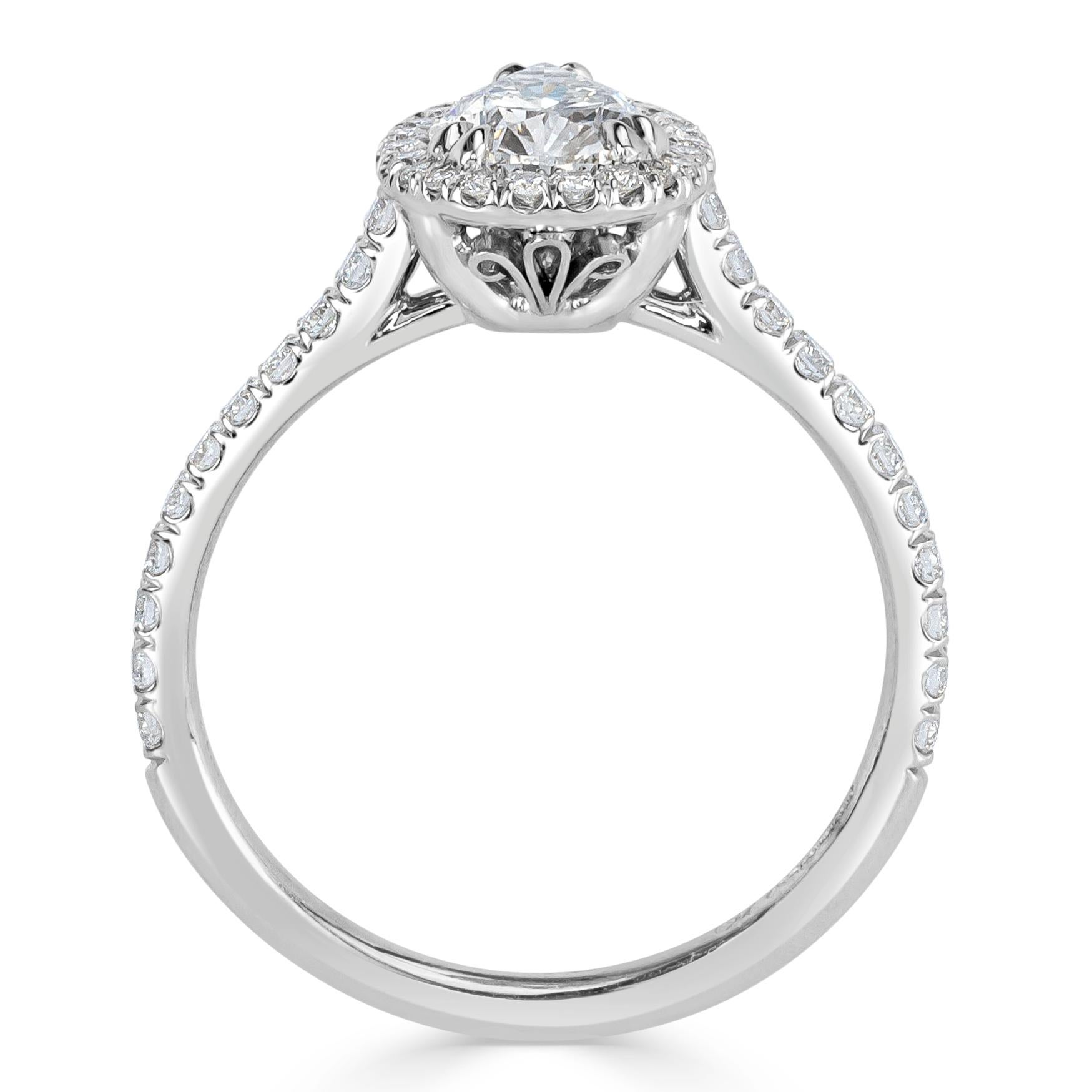 Women's or Men's Mark Broumand  1.43 Carat Pear Shaped Diamond Engagement Ring