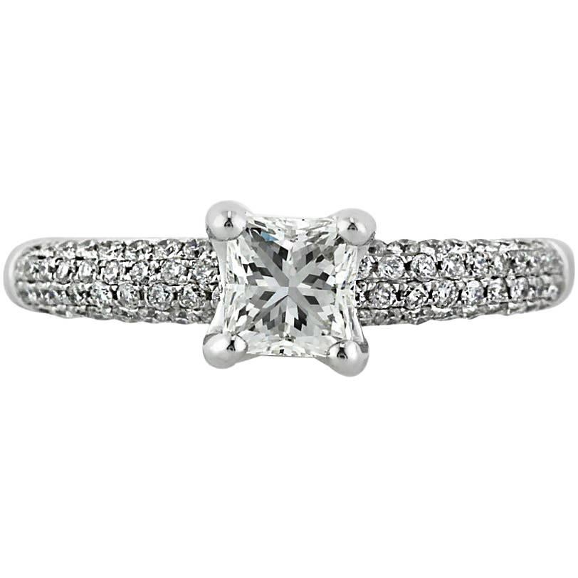 Mark Broumand Anillo de compromiso de diamantes talla princesa de 1.45 quilates