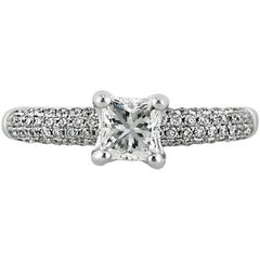 Mark Broumand Anillo de compromiso de diamantes talla princesa de 1.45 quilates
