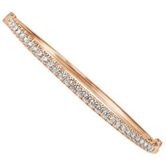 Mark Broumand 1.45 Carat Round Brilliant Cut Diamond Bangle in 14 Karat Gold