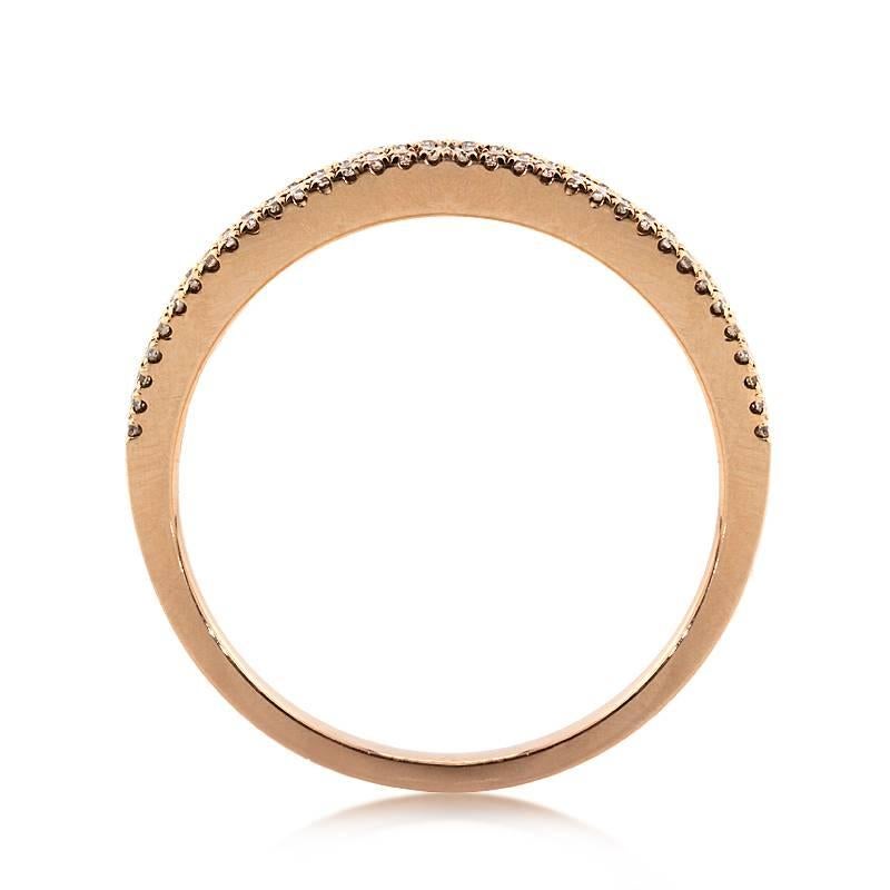 Modern Mark Broumand 1.45 Carat Round Brilliant Cut Diamond Rose Gold Band For Sale