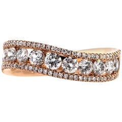 Mark Broumand 1.45 Carat Round Brilliant Cut Diamond Rose Gold Band