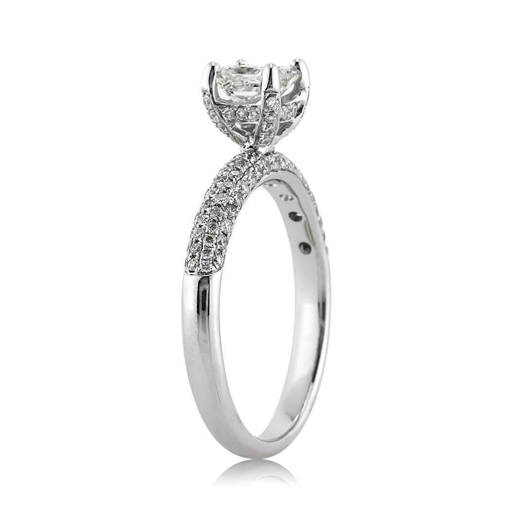 Modern Mark Broumand 1.45 Carat Princess Cut Diamond Engagement Ring For Sale