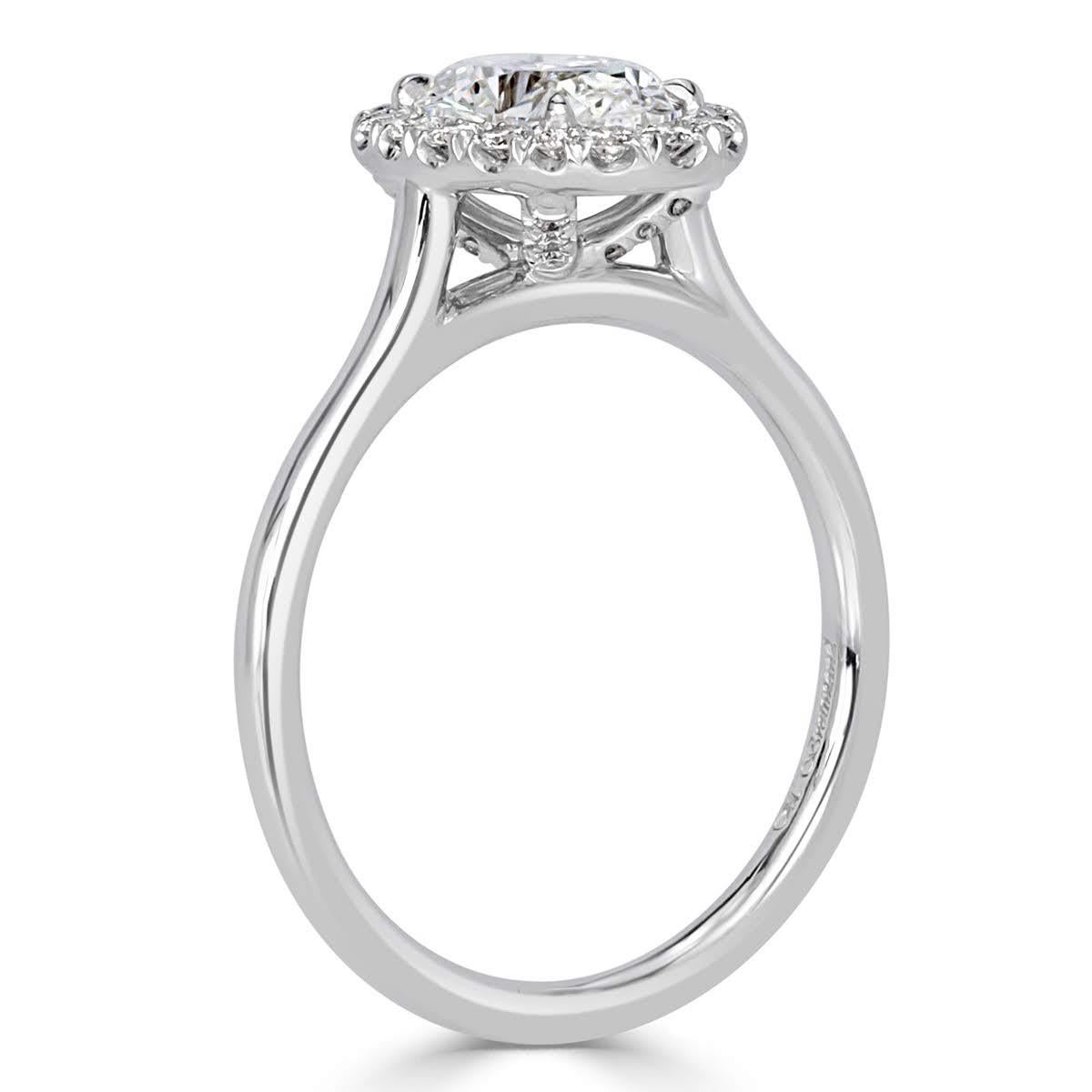 Women's or Men's Mark Broumand 1.48 Carat Oval Cut Diamond Engagement Ring