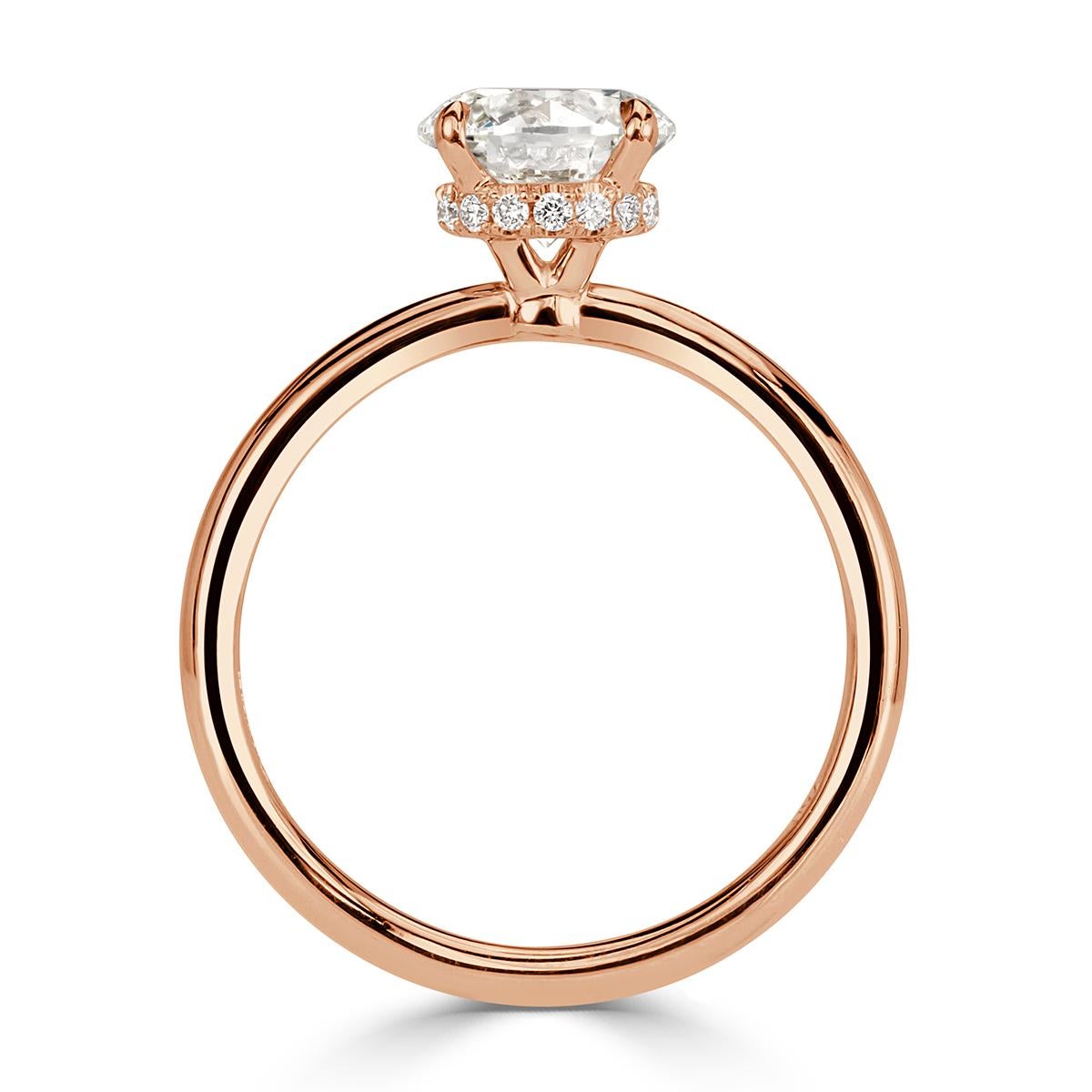 Women's or Men's Mark Broumand 1.48 Carat Round Brilliant Cut Diamond Engagement Ring