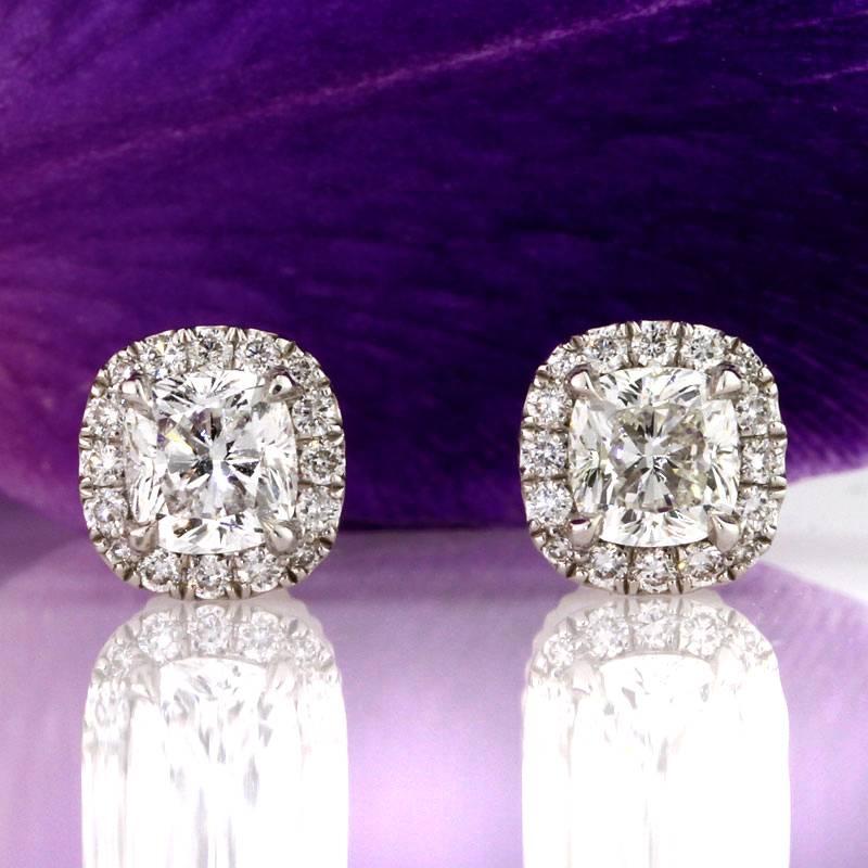 cushion cut halo earrings