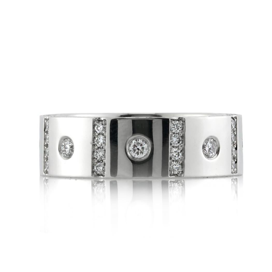 Moderne Mark Broumand, bague d'éternité en diamants taille brillant rond de 1,50 carat en vente