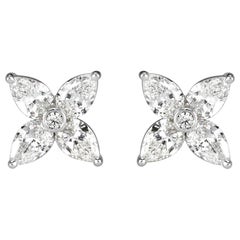 Mark Broumand 1.50 Carat Diamond Floral Stud Earrings