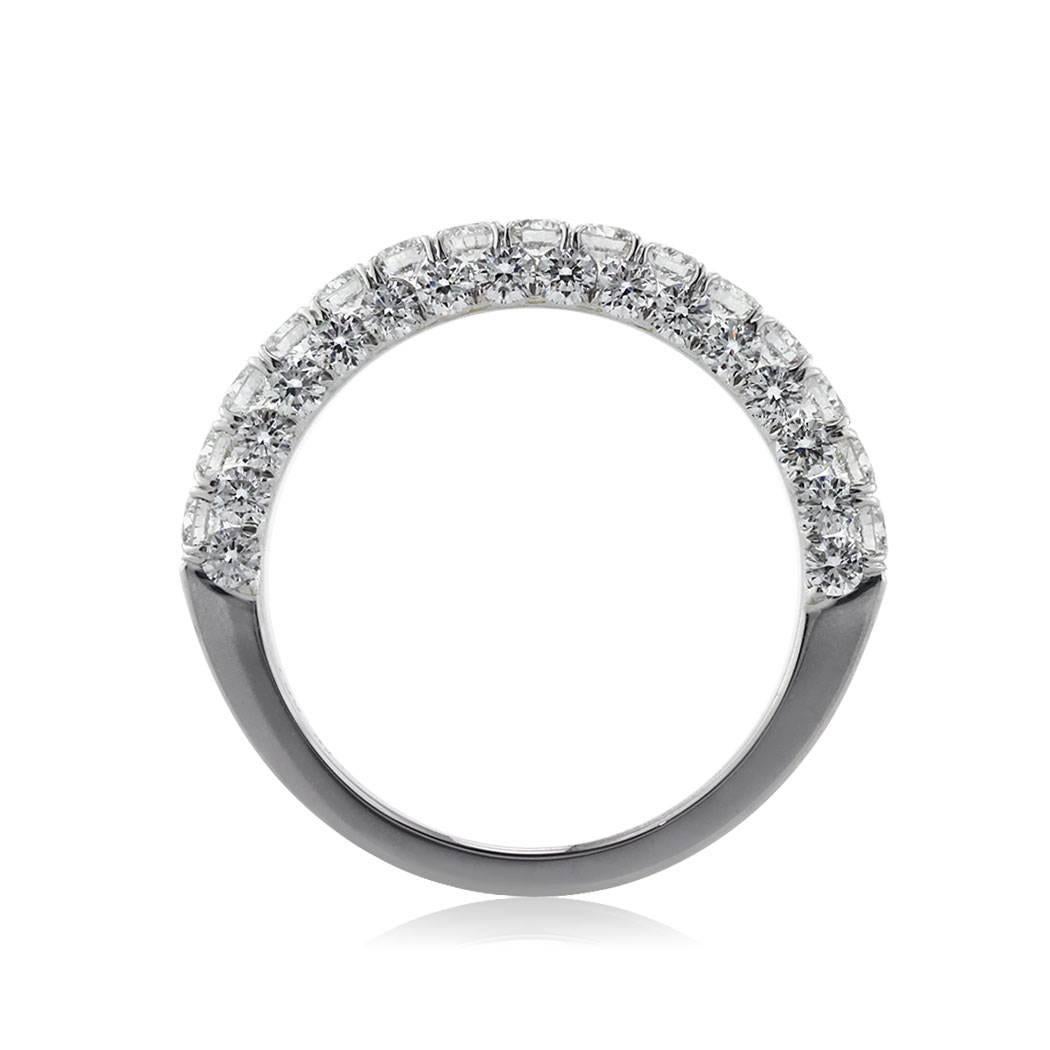 Modern Mark Broumand 1.50ct Round Brilliant Cut Diamond Wedding Band in 18k White Gold For Sale