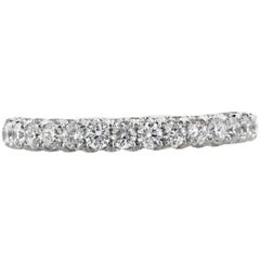 Mark Broumand, alliance en or blanc 18 carats avec diamants taille brillant rond de 1,50 carat