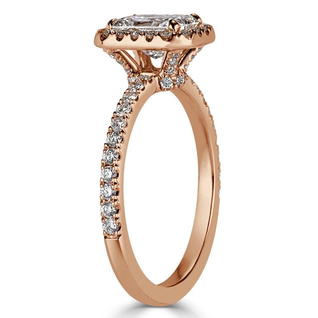 Modern Mark Broumand 1.52 Carat Radiant Cut Diamond Engagement Ring