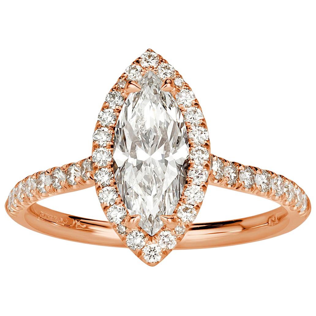Mark Broumand 1.53 Carat Marquise Cut Diamond Engagement Ring