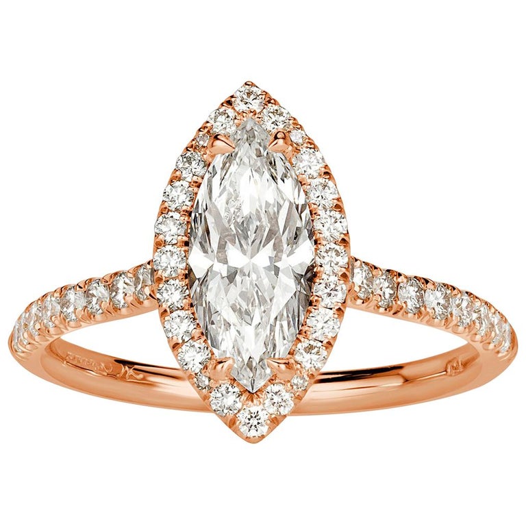 Mark Broumand 1.53 Carat Marquise Cut Diamond Engagement Ring at 1stDibs