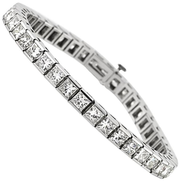 Mark Broumand 15,35 Karat Diamantarmband mit Prinzessinnenschliff im Angebot