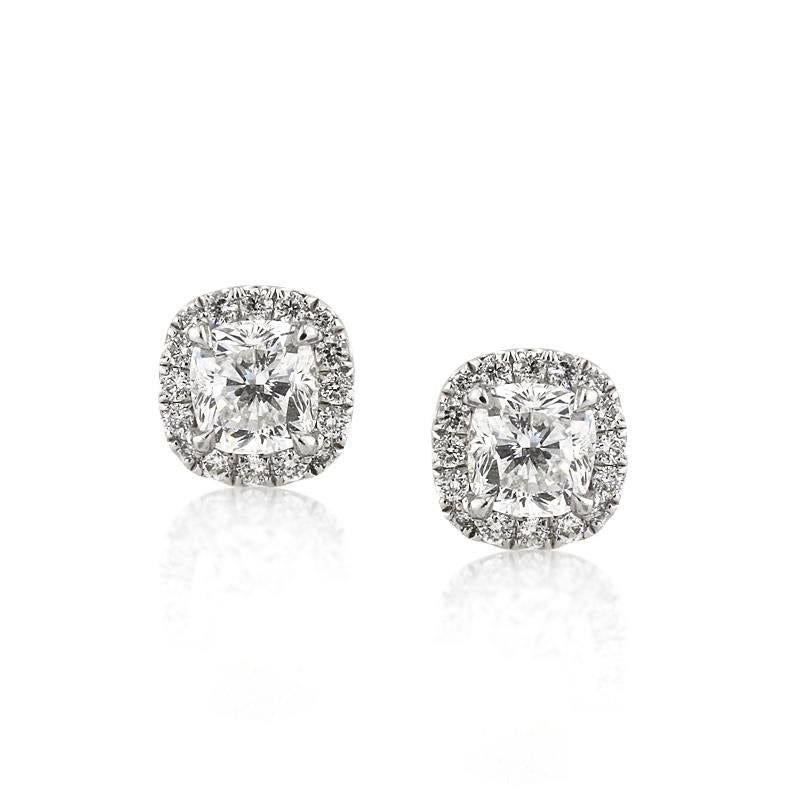 cushion diamond earrings