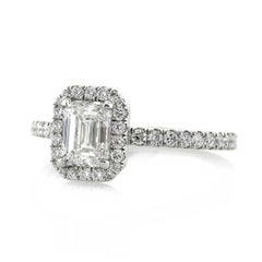 Mark Broumand 1.57 Carat Emerald Cut Diamond Engagement Ring