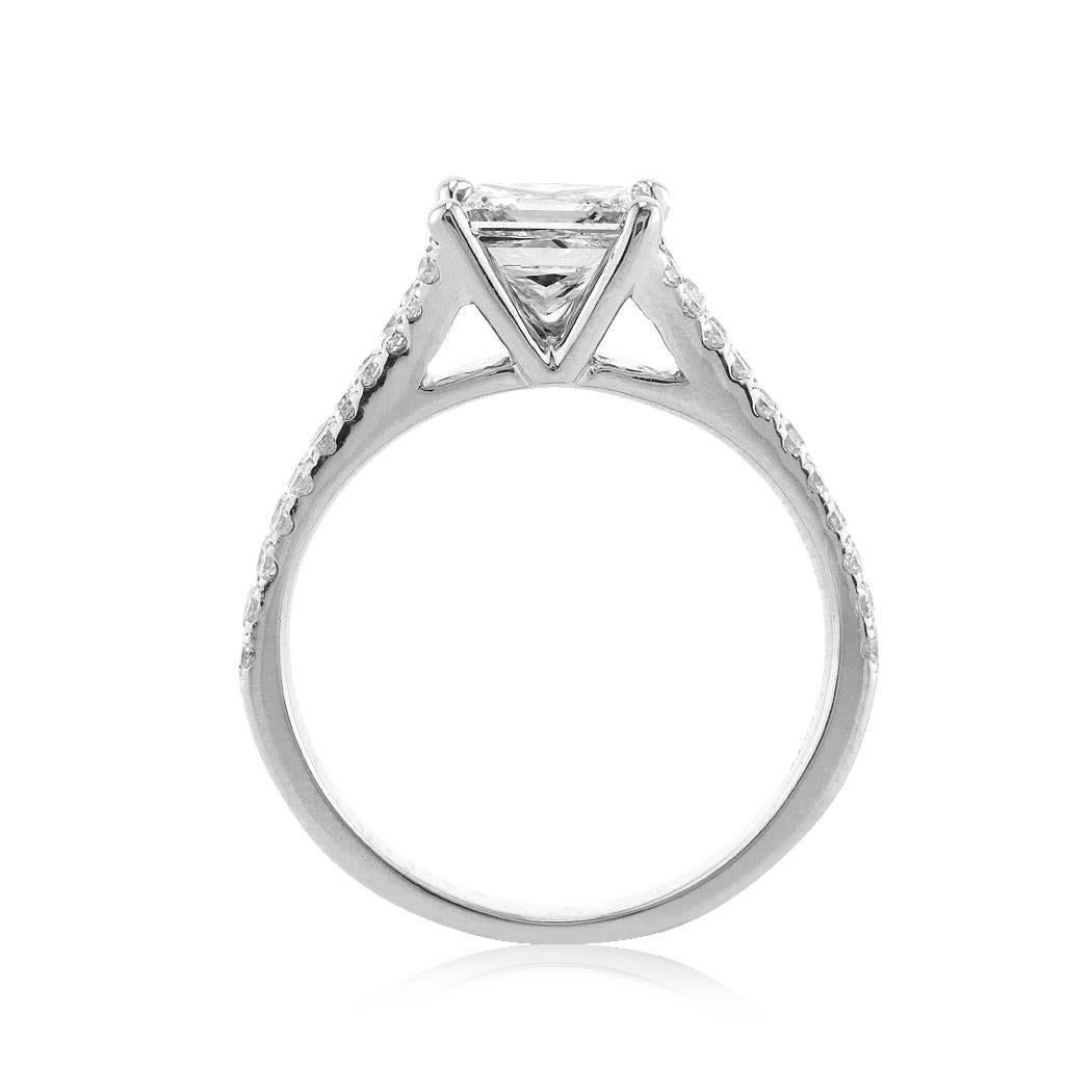 Modern Mark Broumand 1.57 Carat Princess Cut Diamond Engagement Ring