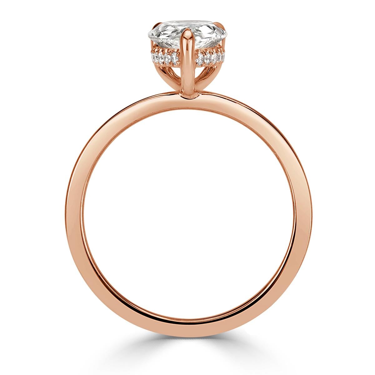 Women's or Men's Mark Broumand 1.58 Carat Pear Shaped Diamond Engagement Ring
