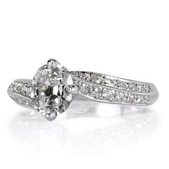 Mark Broumand Anillo de compromiso de diamantes talla mina antigua de 1.60 quilates
