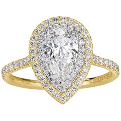 Mark Broumand 1.60 Carat Pear Shaped Diamond Engagement Ring