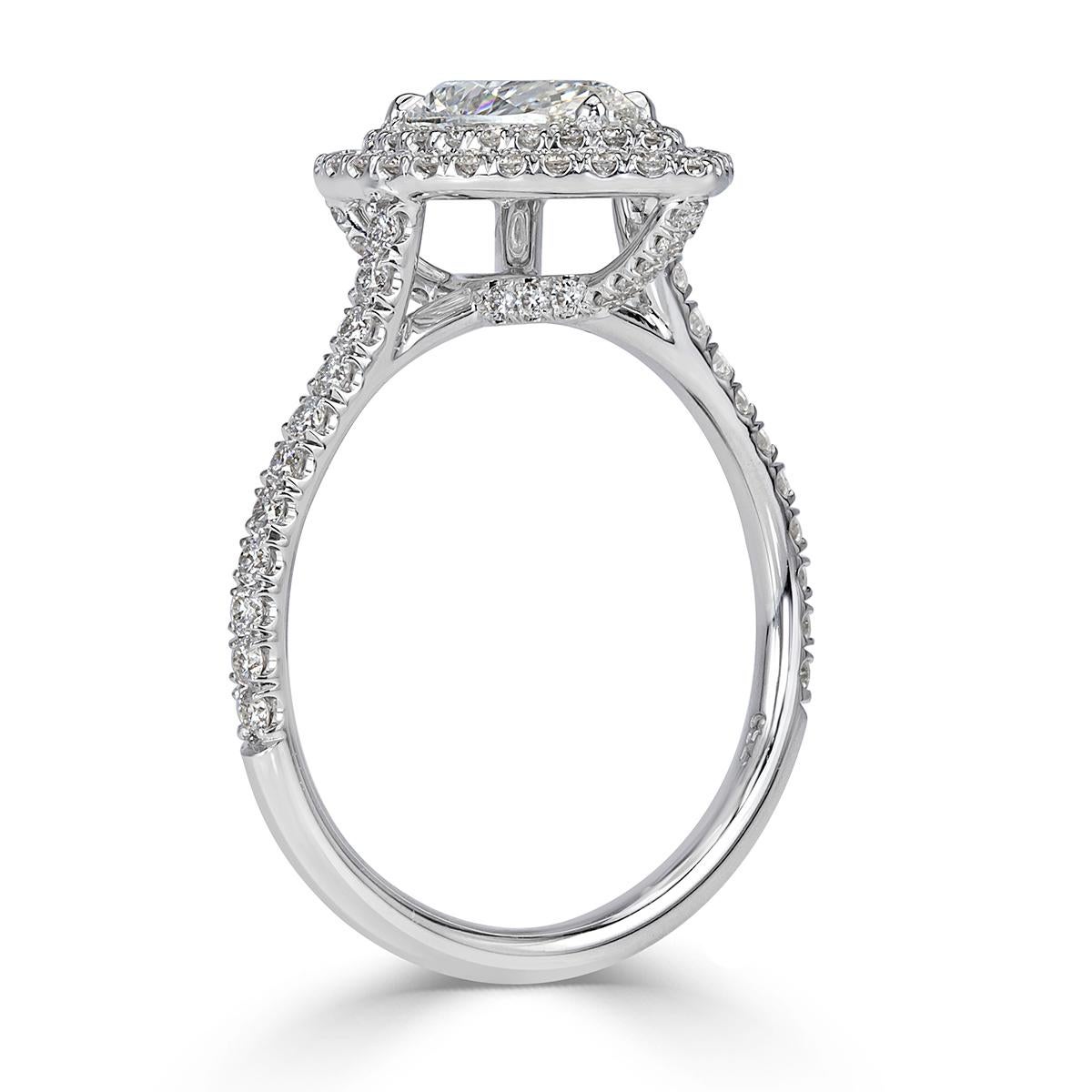 Women's or Men's Mark Broumand 1.62 Carat Pear Shaped Diamond Engagement Ring
