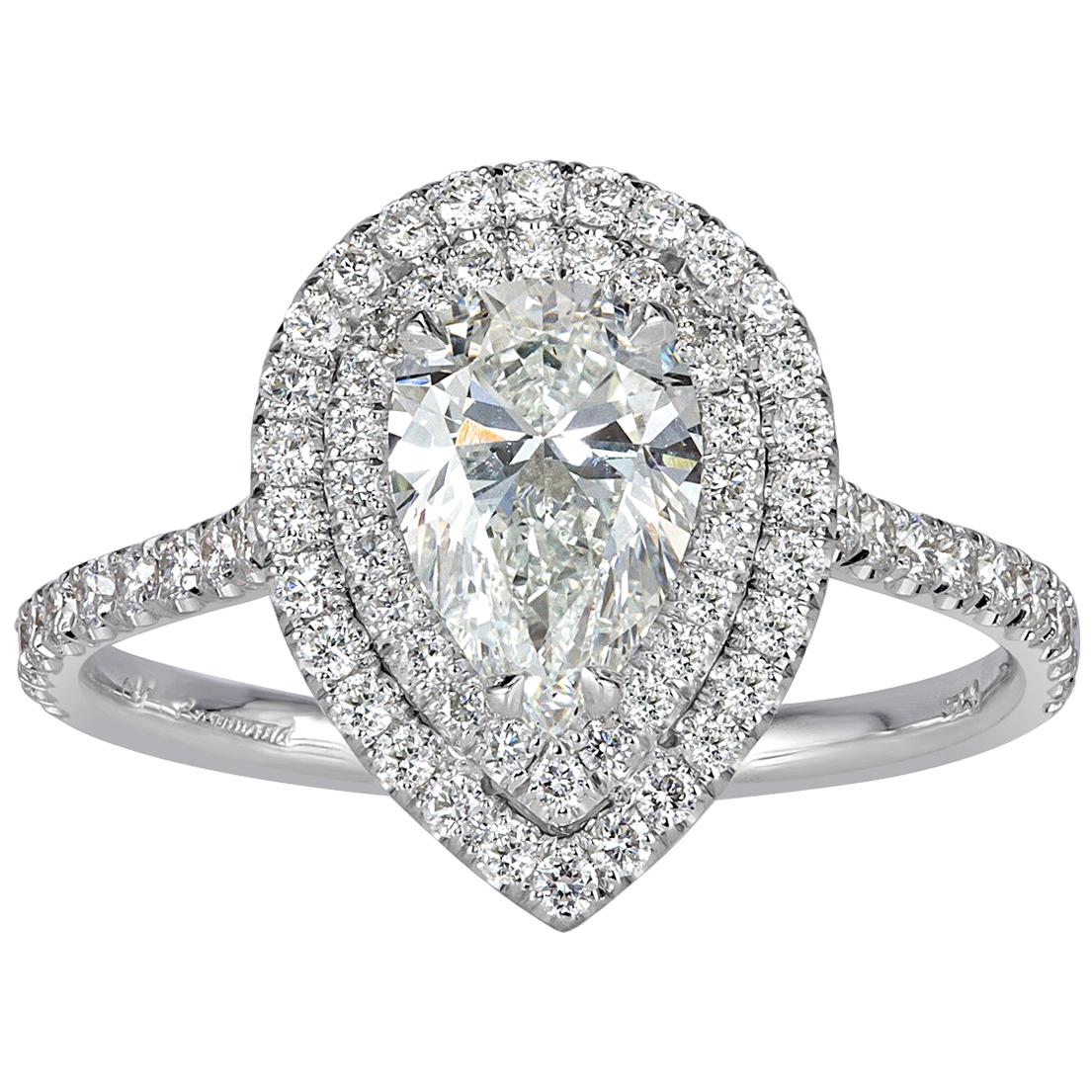 Mark Broumand 1.62 Carat Pear Shaped Diamond Engagement Ring